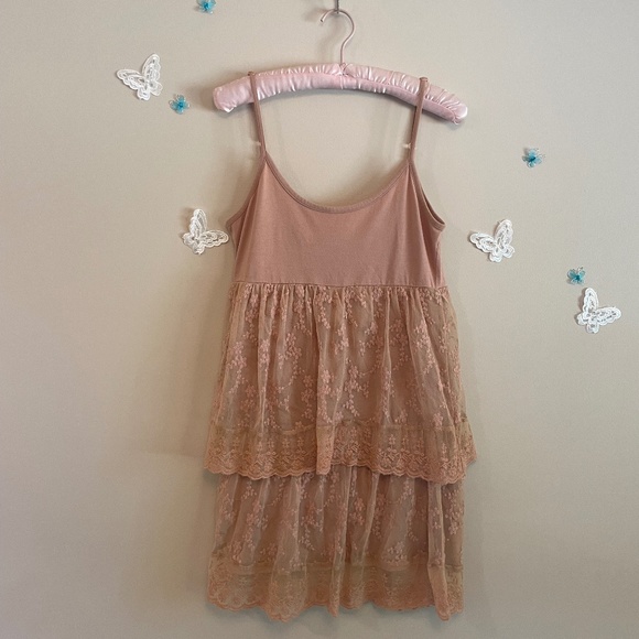 Dusty Rose Lace Short Dress - Picture 1 of 5